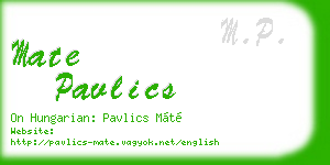 mate pavlics business card